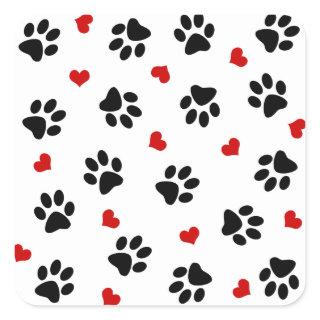 Paws and Hearts Square Sticker