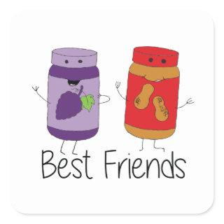 PB and J Best Friends Pb and J BFF Drawing Square Sticker