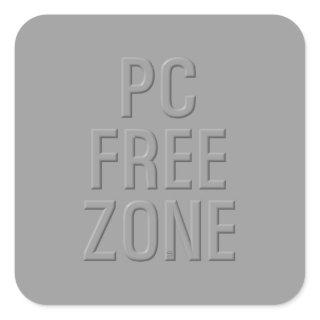 PC Free Zone gray square sticker