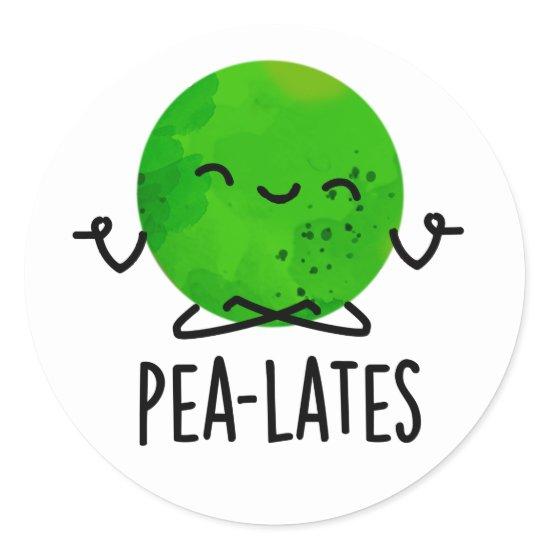 Pea-lates Funny Pilates Pea Pun  Classic Round Sticker