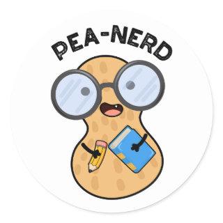 Pea-nerd Funny Nerd Peanut Pun  Classic Round Sticker