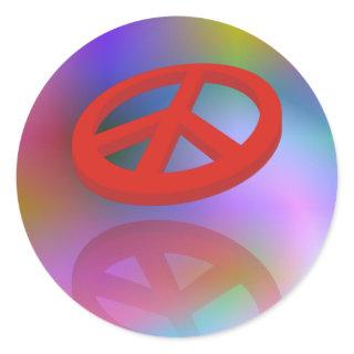 Peace 3D / reflexion | spiral coloured Classic Round Sticker