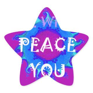 Peace Be With You Inspirational Print Star Sticker