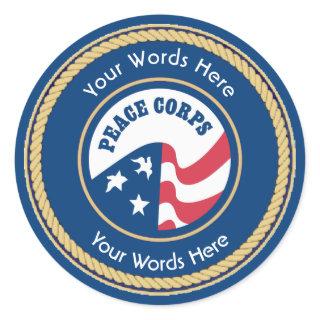 Peace Corps Universal Rope Shield Classic Round Sticker