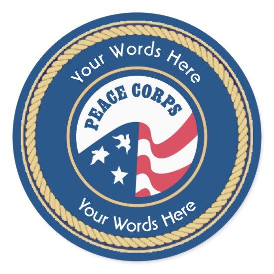 Peace Corps Universal Rope Shield Classic Round Sticker