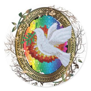 Peace Dove Classic Round Sticker