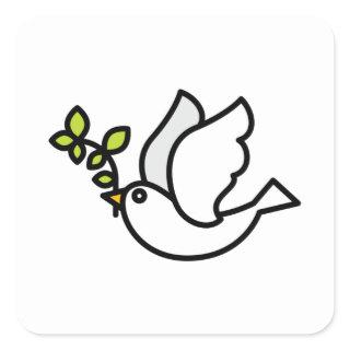Peace Dove Square Sticker