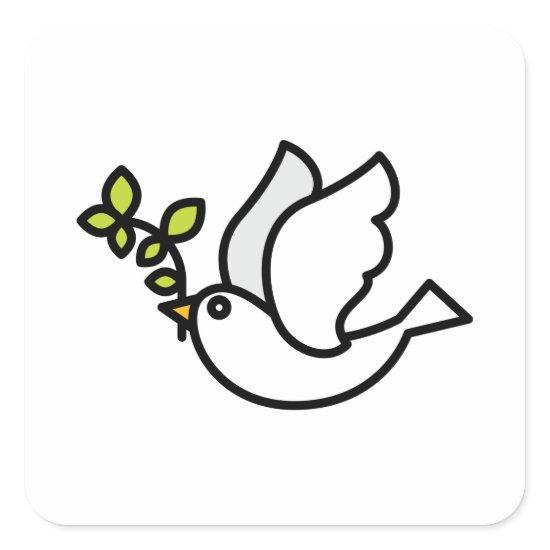 Peace Dove Square Sticker