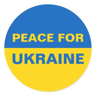 Peace for Ukraine Ukrainian Flag Classic Round Sticker