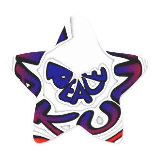 "Peace Hakuna Matata" Circular Art Print Star Sticker