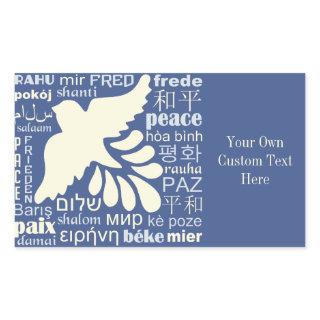 PEACE in many languages custom stickers