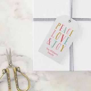 Peace Love and Joy Gift Tags