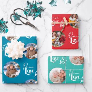 Peace Love and Joy Round Photos Set of 3  Sheets