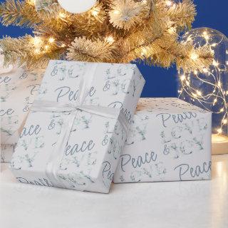 Peace Love and Joy Typographic Winter Greenery