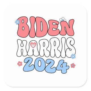 Peace Love / Biden Harris 2024 Square Sticker