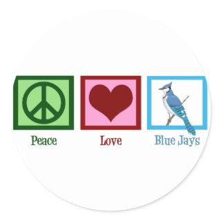 Peace Love Blue Jays Classic Round Sticker