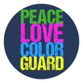 Peace Love Color Guard Classic Round Sticker