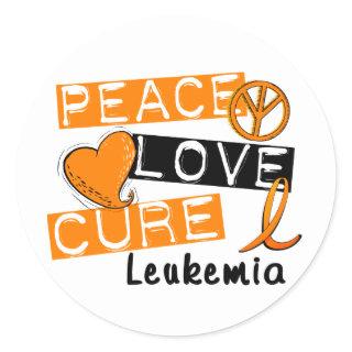 Peace Love Cure Leukemia Classic Round Sticker