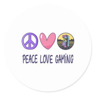 Peace Love Gaming Classic Round Sticker