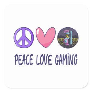 Peace Love Gaming Square Sticker