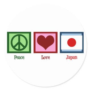 Peace Love Japan Classic Round Sticker