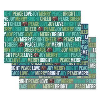 Peace Love Joy Bright Merry Cheer with 1 Photo  Sheets