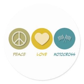 Peace Love Motocross Classic Round Sticker