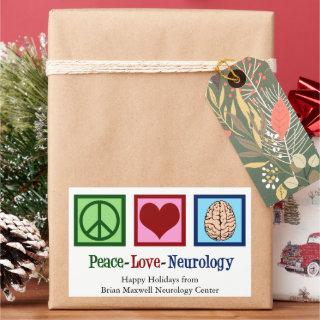 Peace Love Neurology Custom Neurologist Rectangular Sticker