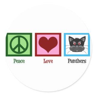 Peace Love Panthers Classic Round Sticker