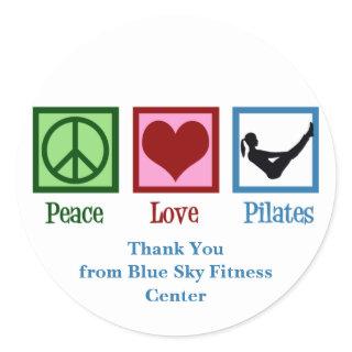 Peace Love Pilates Cute Custom Studio Classic Round Sticker