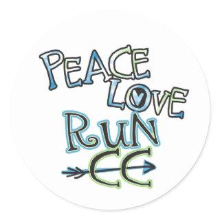 PEACE LOVE RUN CC - Cross Country Stickers