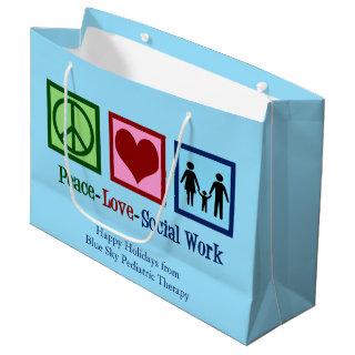 Peace Love Social Work Custom Social Worker Large Gift Bag