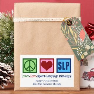 Peace Love Speech Language Pathology Rectangular Sticker