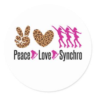 Peace Love Synchro Synchronized Skating Classic Round Sticker