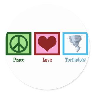 Peace Love Tornadoes Classic Round Sticker