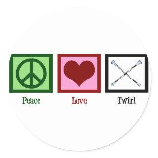 Peace Love Twirl Classic Round Sticker
