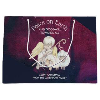 Peace on Earth and Goodwill Toward All Shepherd Large Gift Bag