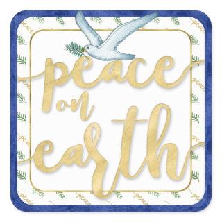 Peace on Earth Christmas Kwanzaa Hanukkah Square Sticker
