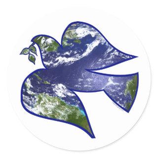 Peace on Earth Dove Classic Round Sticker