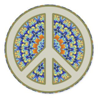 Peace Sign Classic Round Stickers