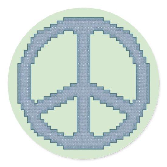 Peace Sign Cross Stitch Sticker