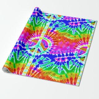Peace Sign on Colorful Tie Dye Hippie Style