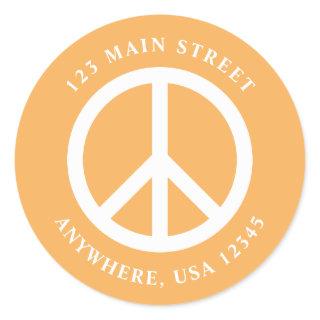 Peace Sign Retro Address Label