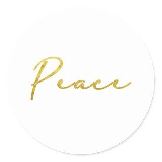 Peace simple gold typography Sticker
