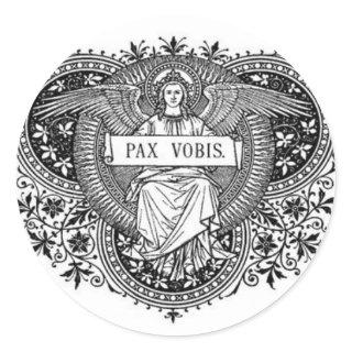 Peace to You Pax Vobis Latin Angel Classic Round Sticker