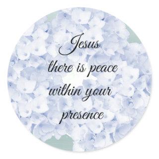 Peace Within Your Presence Jesus Round Sticker