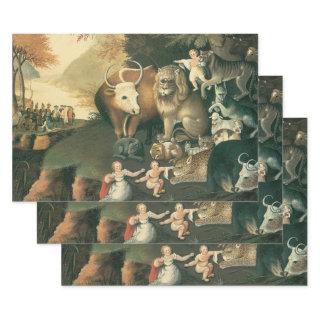 Peaceable Kingdom by Edward Hicks Vintage Folk Art  Sheets