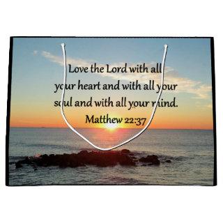 PEACEFUL MATTHEW 22:37 SUNRISE SCRIPTURE DESIGN LARGE GIFT BAG