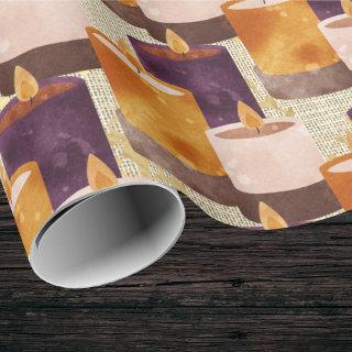 Peaceful Purple and Gold Spa Candles Pattern