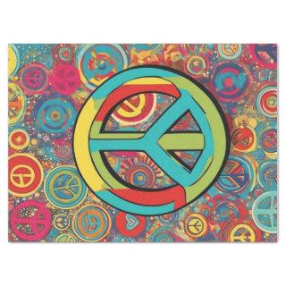 Peaceful Vibes: Decoupage Tissue Paper Peace Sign